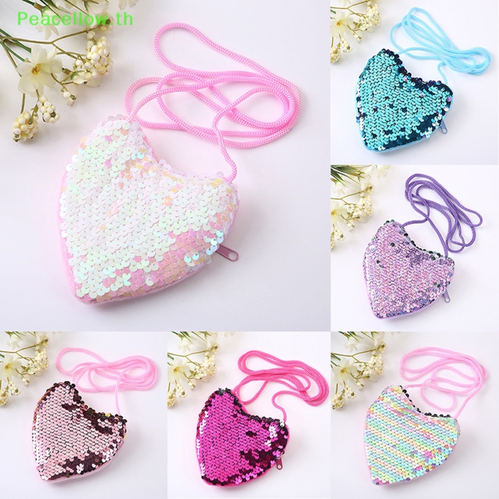 Tote Bag Beach - 高品質ミニキュートキッズトートバッグ装飾ハート型スパンコールバッグショルダーハンドバッグプリンセスキッズコインパースバッグ