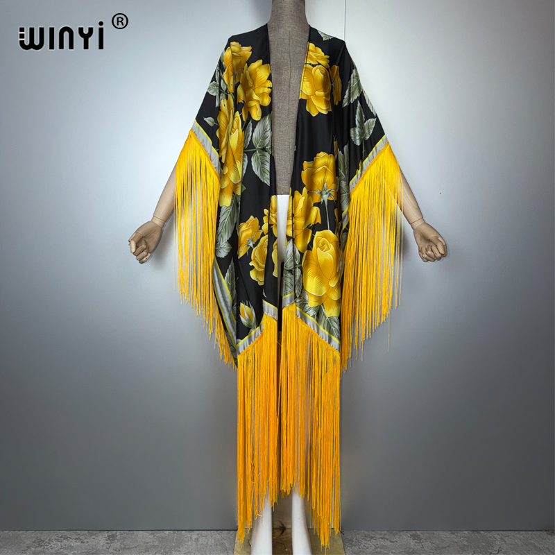 WINYI アフリカ着物風カバーアップ ボヘミアンプリント  - Cover Up Kaftan のレビューと価格