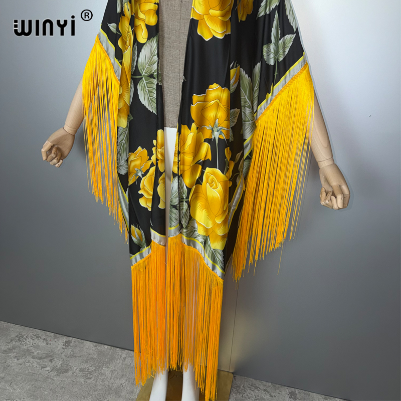 WINYI アフリカ着物風カバーアップ ボヘミアンプリント  - Cover Up Kaftan のレビューと価格