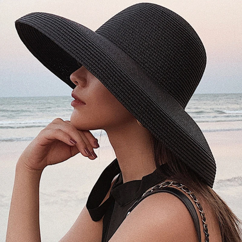 2023年新作夏レディース無地ワイドブリム麦わら帽子女性用エ - Hat Floppy Wide のレビューと価格