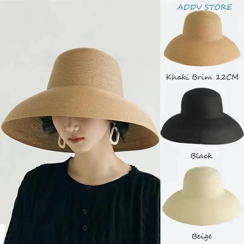 つば広の夏用ビーチストローハット、女性・女の子向けのUPFス - Hat Floppy Wide のレビューと価格