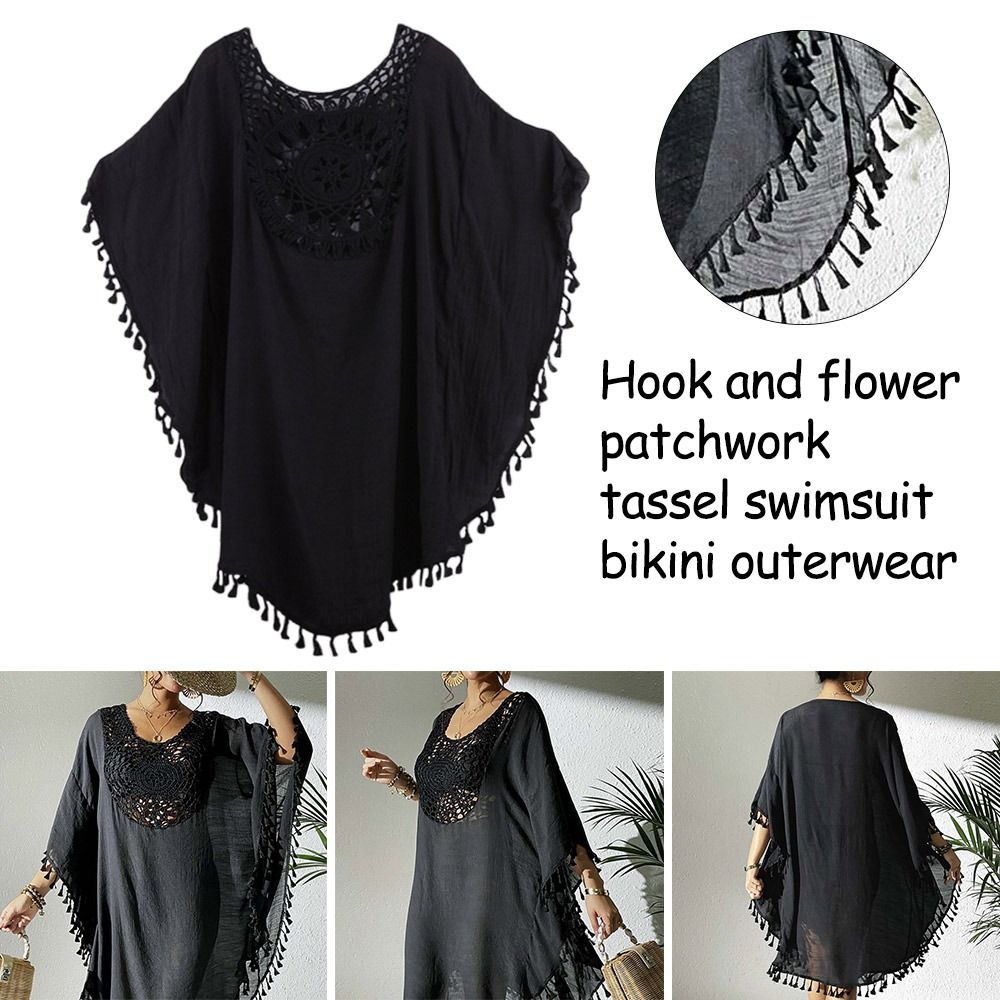 スクエアネックサマーサンスクリーンスモック中空アウトルーズ水 - Cover Up Kaftan のレビューと価格