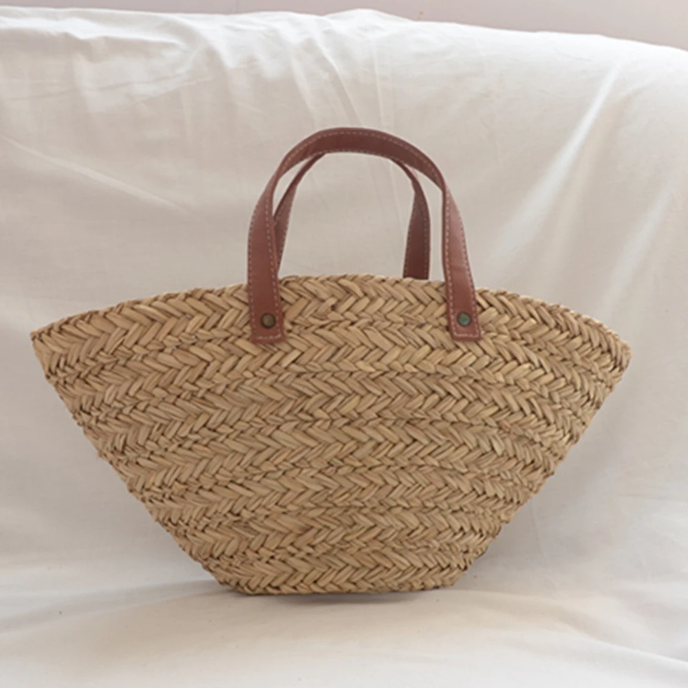 ボヘミアン麦わら帽子の女性用籐バッグ,デザイナーの織りバッグ - Crochet Bag Raffia のレビューと価格