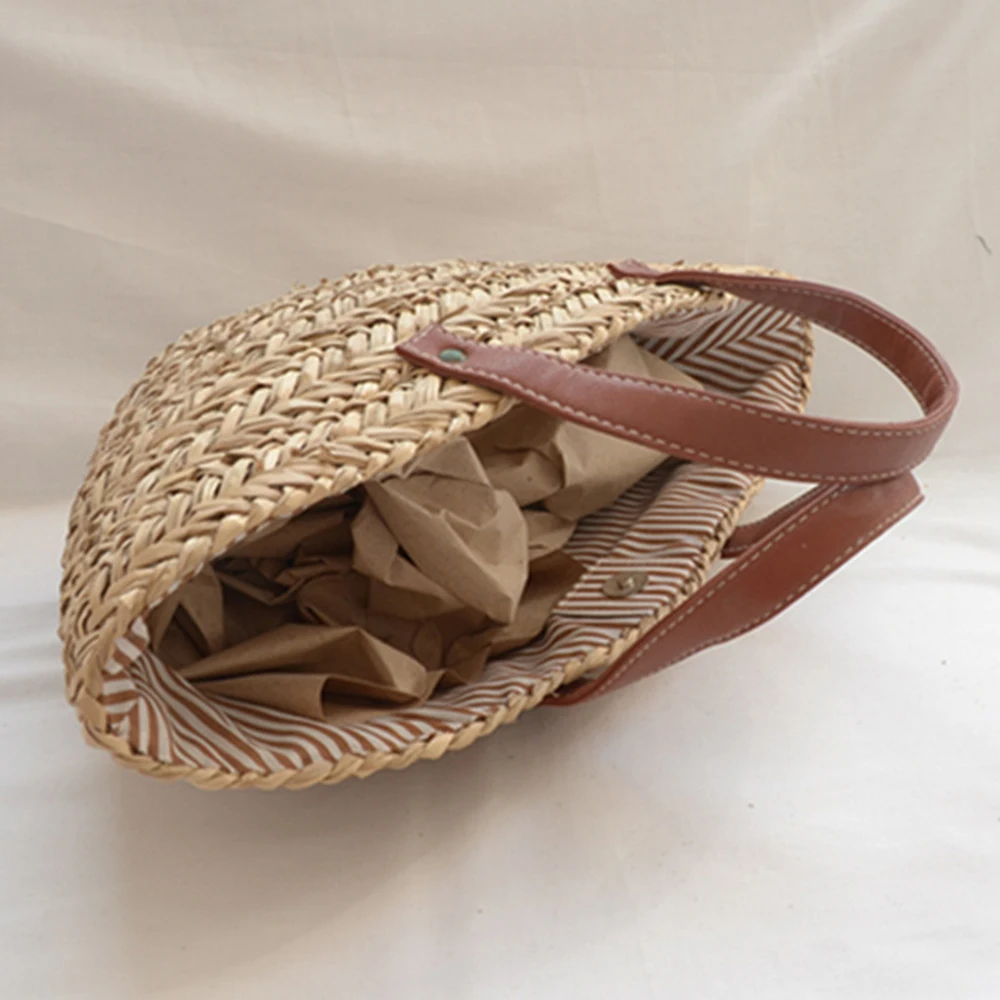 ボヘミアン麦わら帽子の女性用籐バッグ,デザイナーの織りバッグ - Crochet Bag Raffia のレビューと価格