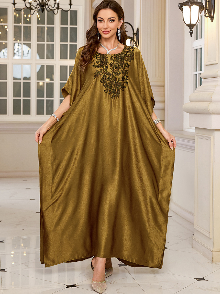女性用刺繍入りロングカフタン、プラスサイズカフタンドレス、ビ - Cover Up Kaftan のレビューと価格